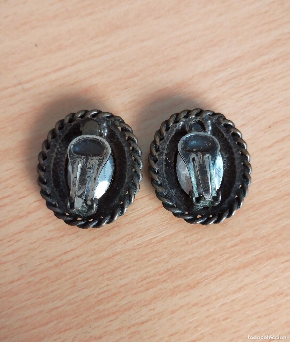 Joyeria: Pendientes con cristal verde, cierre de clip. - Foto 4
