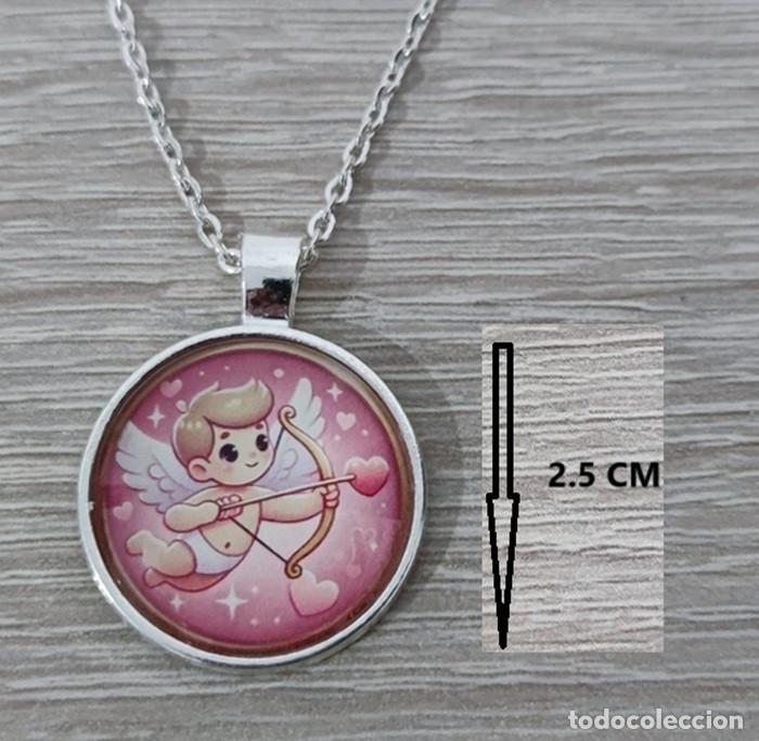 Joyeria: Collar Necklace con cabuch&oacute;n de Cupido con arco y flecha de amor - Foto 1