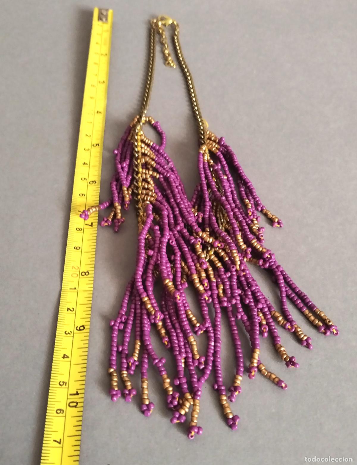 Joyeria: Collar dorado y con piedras moradas. - Foto 3