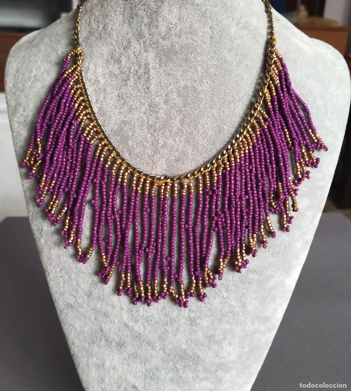 Joyeria: Collar dorado y con piedras moradas. - Foto 5
