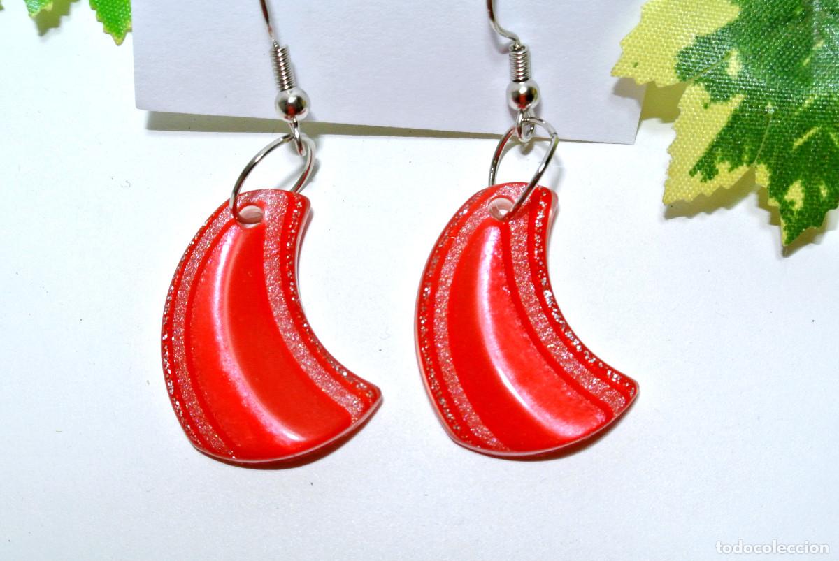 Joyeria: Pendientes color rojo y plata, A&ntilde;o 2000, Nuevos - Foto 2