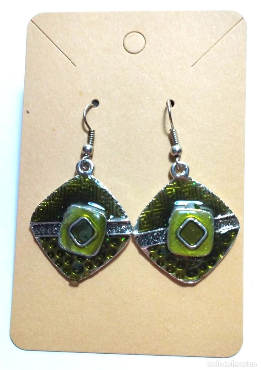 Joyeria: Pendientes color verde, A&ntilde;o 2000, Nuevos - Foto 2