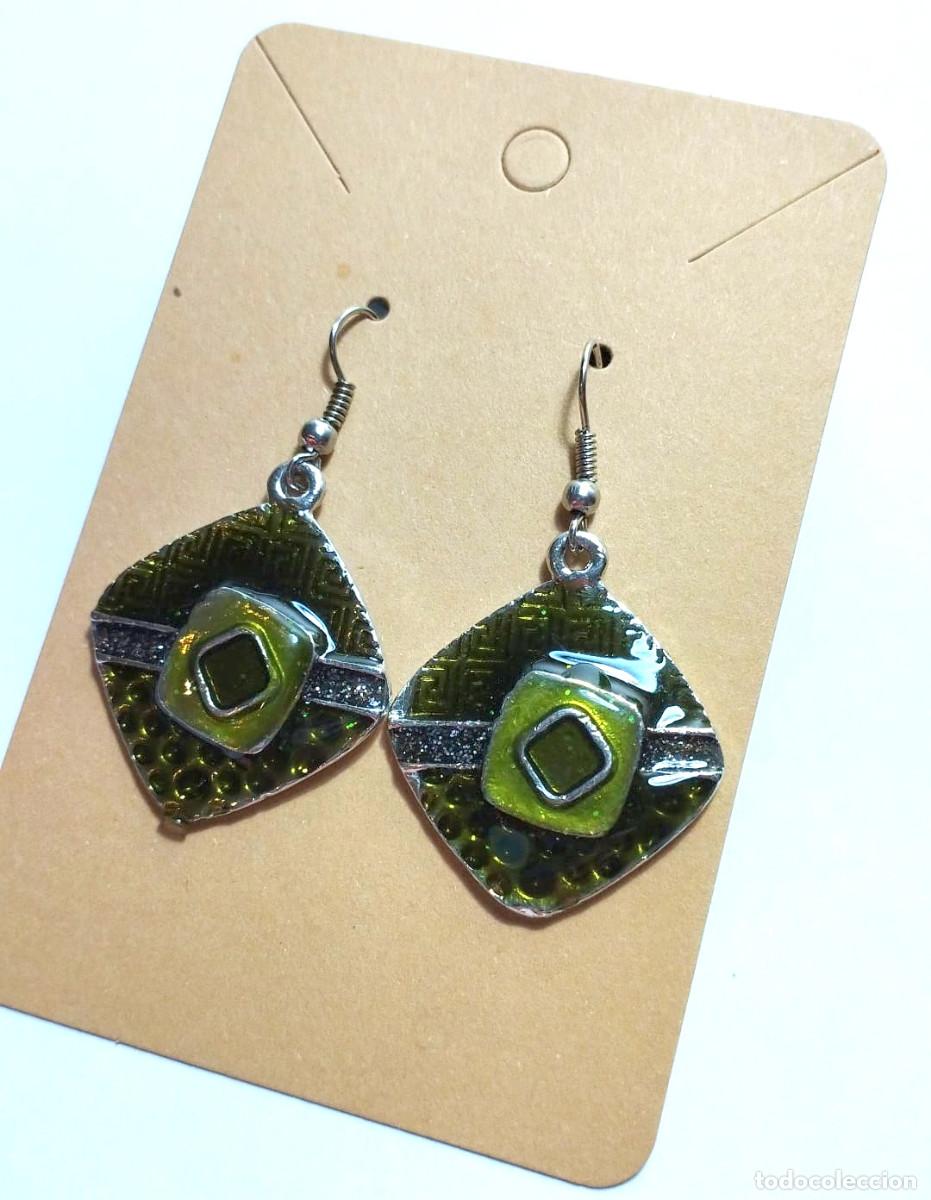 Schmuck: Pendientes vintage color verde, A&ntilde;o 2000, Nuevos