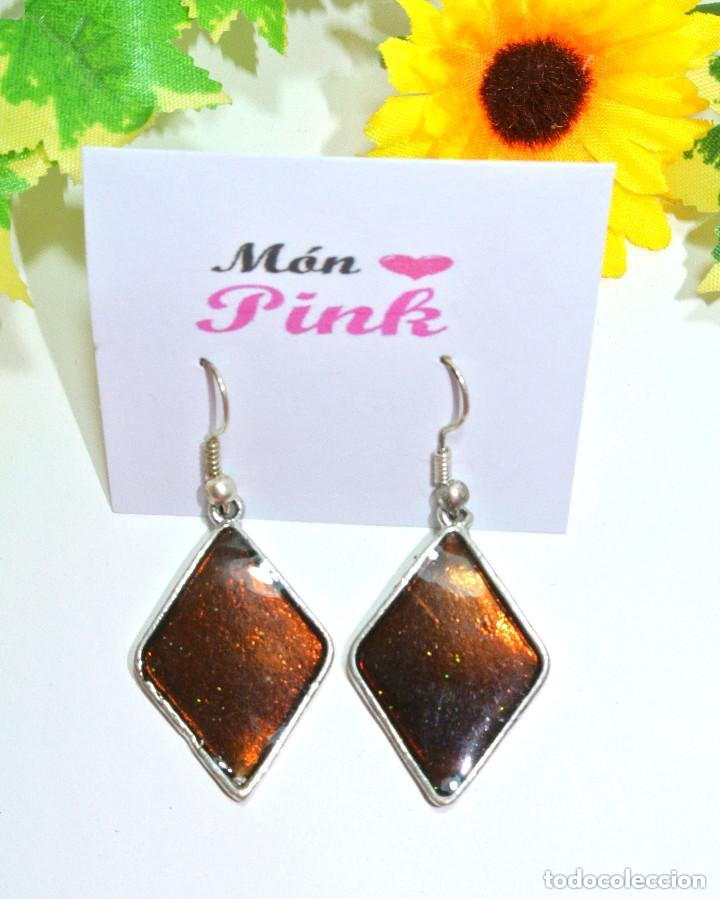 Joyeria: Pendientes color marr&oacute;n, A&ntilde;o 2000, Nuevos - Foto 2