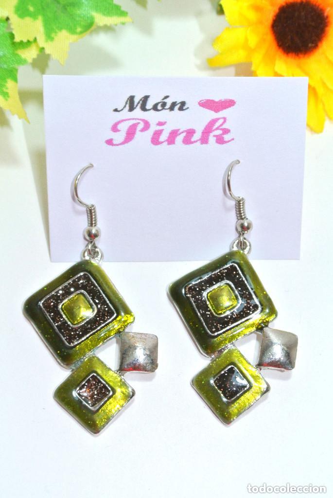 Joyeria: Pendientes color verde, A&ntilde;o 2000, Nuevos - Foto 2