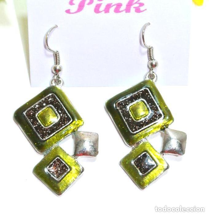 Joyeria: Pendientes vintage color verde, A&ntilde;o 2000, Nuevo
