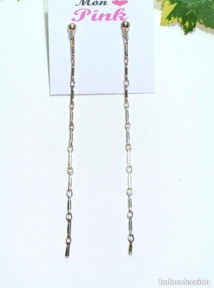 Joyeria: Pendientes largos con ba&ntilde;o de plata, A&ntilde;o 2000, Nuevos - Foto 2
