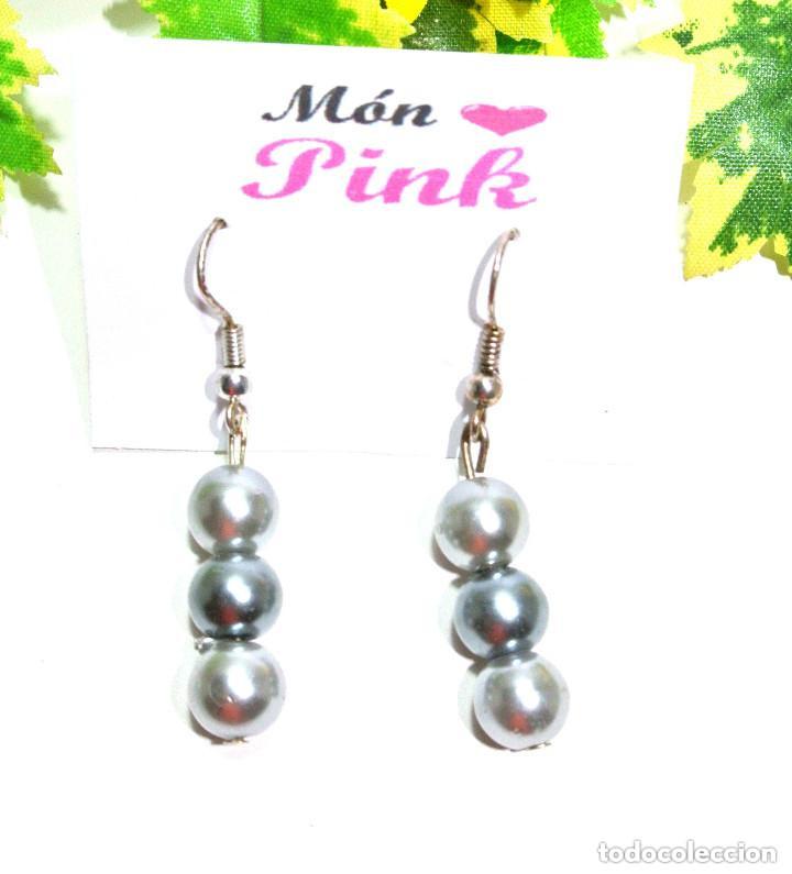Joyeria: Pendientes perlas color gris, A&ntilde;o 2000, Nuevos - Foto 1