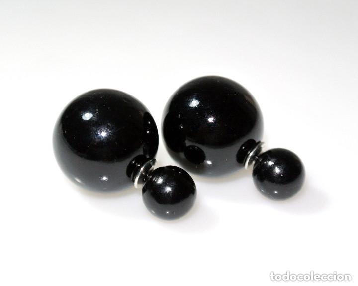 Joyeria: Pendientes doble perla negra, Nuevos - Foto 1