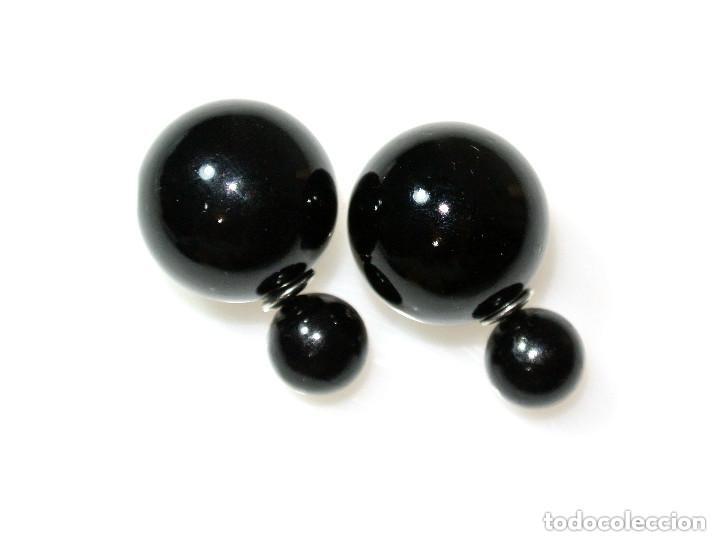 Joyeria: Pendientes doble perla negra, Nuevos - Foto 2