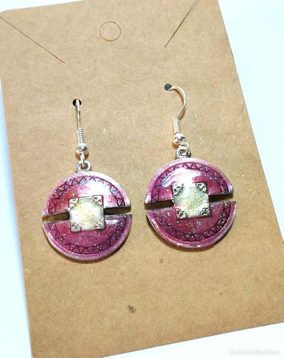 Joyeria: Pendientes color morado, A&ntilde;o 2000, Nuevos - Foto 2