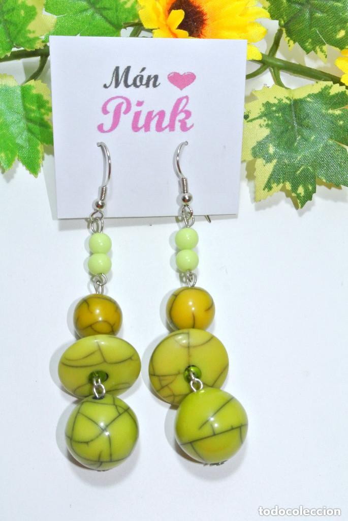 Joyeria: Pendientes largos color verde, A&ntilde;o 2000, Nuevos - Foto 2