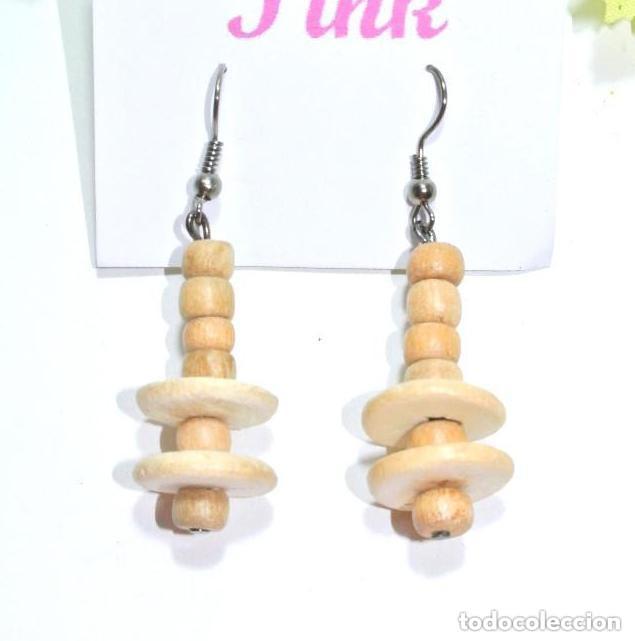 Joyeria: Pendientes bohemios de madera, A&ntilde;o 2000, Nuevos - Foto 1