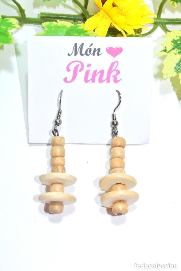 Joyeria: Pendientes bohemios de madera, A&ntilde;o 2000, Nuevos - Foto 2
