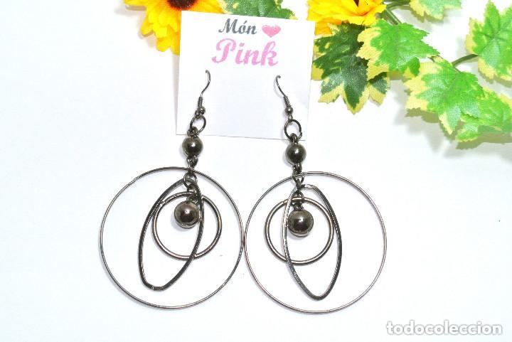 Joyeria: Pendientes largos color plata, A&ntilde;o 2000, Nuevos - Foto 1