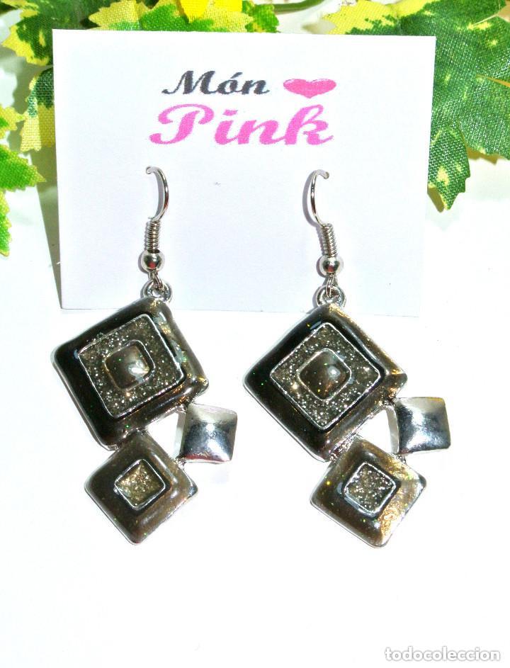 Joyeria: Pendientes color plata y gris, A&ntilde;o 2000, Nuevos - Foto 2