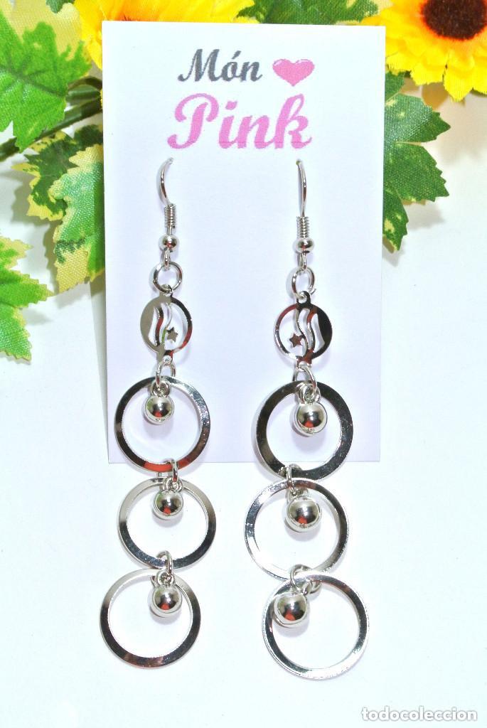 Joyeria: Pendientes largos color plata, A&ntilde;o 2000, Nuevos - Foto 2