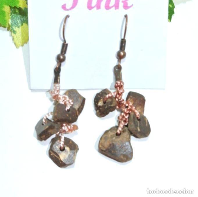 Joyeria: Pendientes bohemios de madera de coco, A&ntilde;o 2000, Nuevos - Foto 1