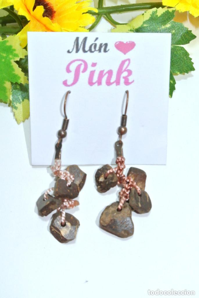 Joyeria: Pendientes bohemios de madera de coco, A&ntilde;o 2000, Nuevos - Foto 2