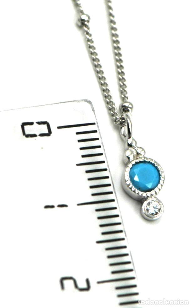 Joyeria: Gargantilla chat&oacute;n turquesa, Plata Ley, 45cm - Foto 3