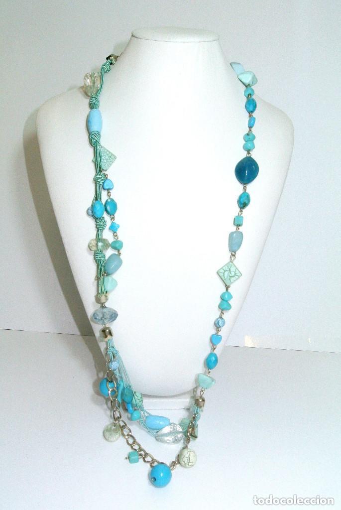 Joyeria: Collar largo color azul y plata, A&ntilde;o 2000, Nuevo - Foto 1