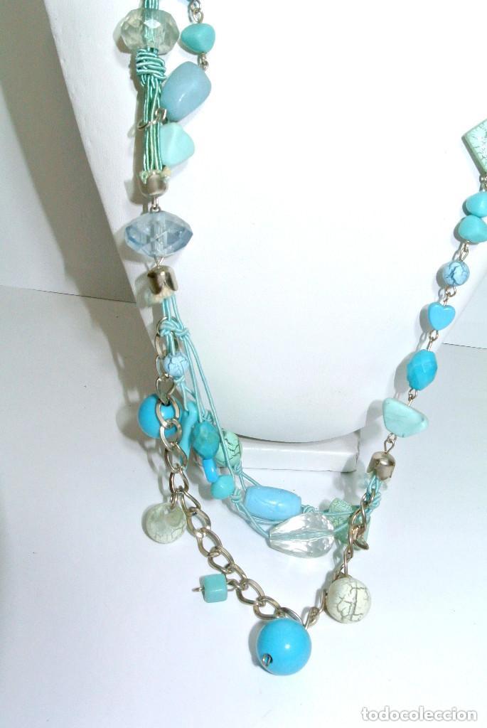 Joyeria: Collar largo color azul y plata, A&ntilde;o 2000, Nuevo - Foto 2