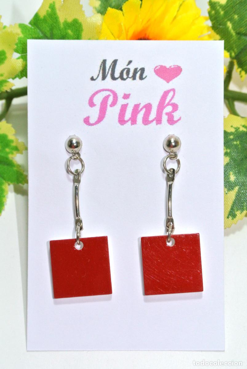 Joyeria: Pendientes color plata y rojo, A&ntilde;o 2000, Nuevos - Foto 1