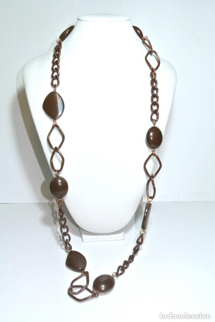 Joyeria: Collar largo color marr&oacute;n, A&ntilde;o 2000, Nuevo - Foto 1