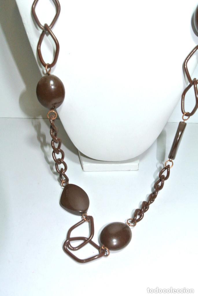 Joyeria: Collar largo color marr&oacute;n, A&ntilde;o 2000, Nuevo - Foto 2