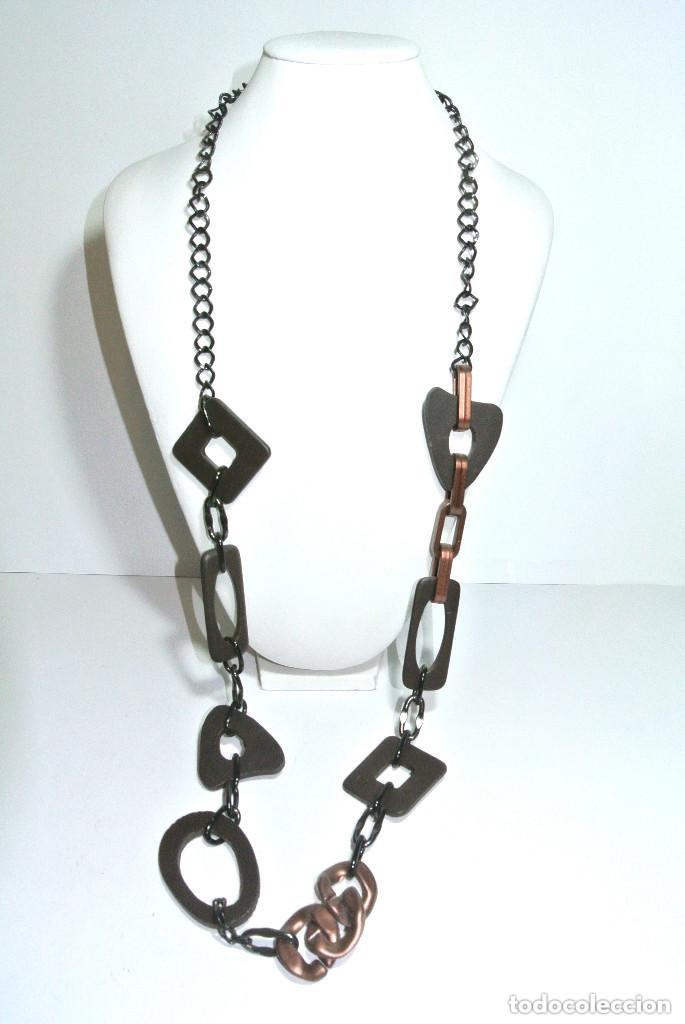 Joyeria: Collar largo color marr&oacute;n y negro, A&ntilde;o 2000, Nuevo - Foto 1