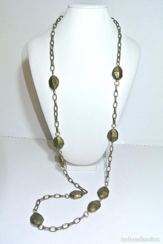 Joyeria: Collar largo color oro y verde, A&ntilde;o 2000, Nuevo - Foto 1