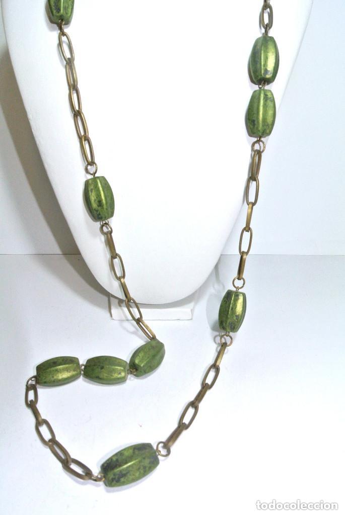 Joyeria: Collar largo color verde y oro, A&ntilde;o 2000, Nuevo - Foto 2