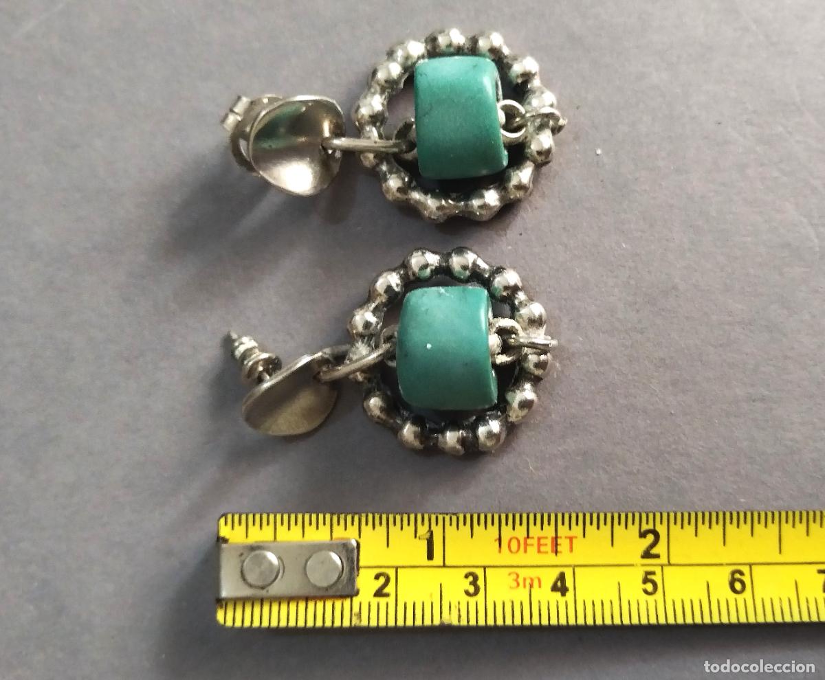 Joyeria: Pendientes plateados con piedra azul. - Foto 3