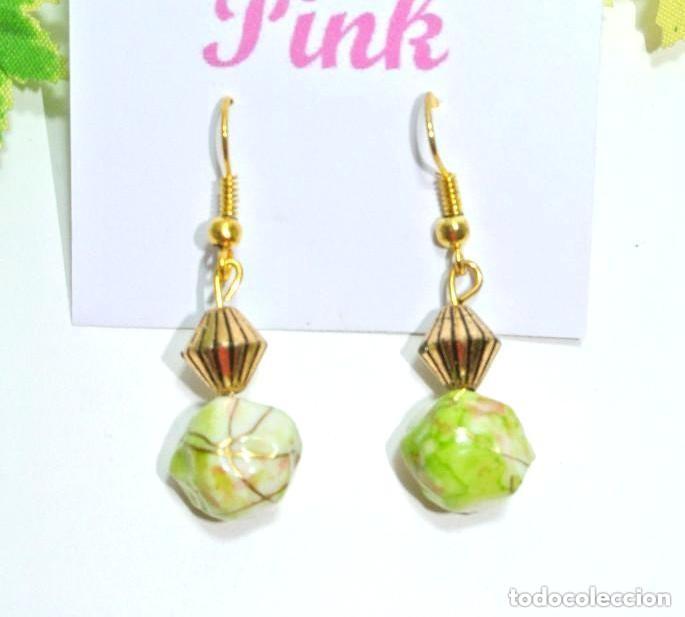 Joyeria: Pendientes color verde y oro, A&ntilde;o 2000, Nuevos - Foto 1