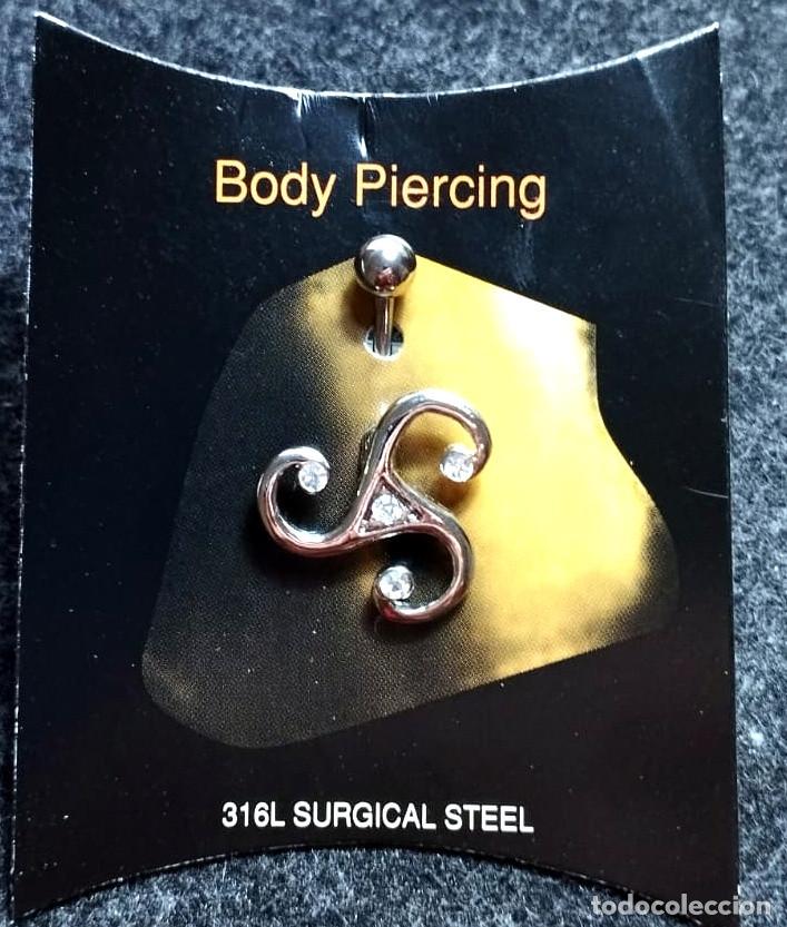 Joyeria: Piercing para ombligo de acero con strass, Nuevo - Foto 1