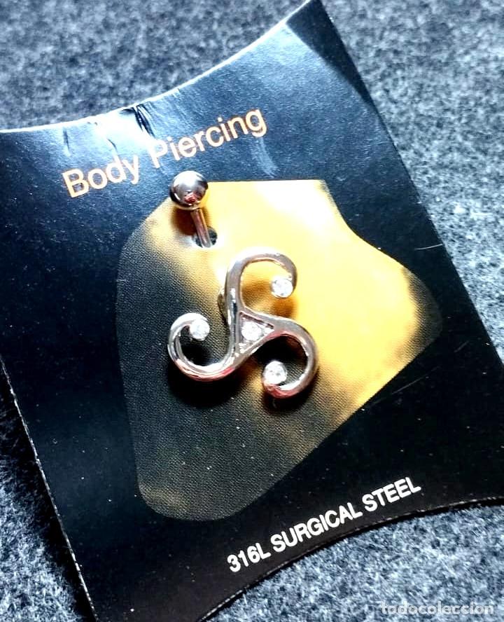 Joyeria: Piercing para ombligo de acero con strass, Nuevo - Foto 2