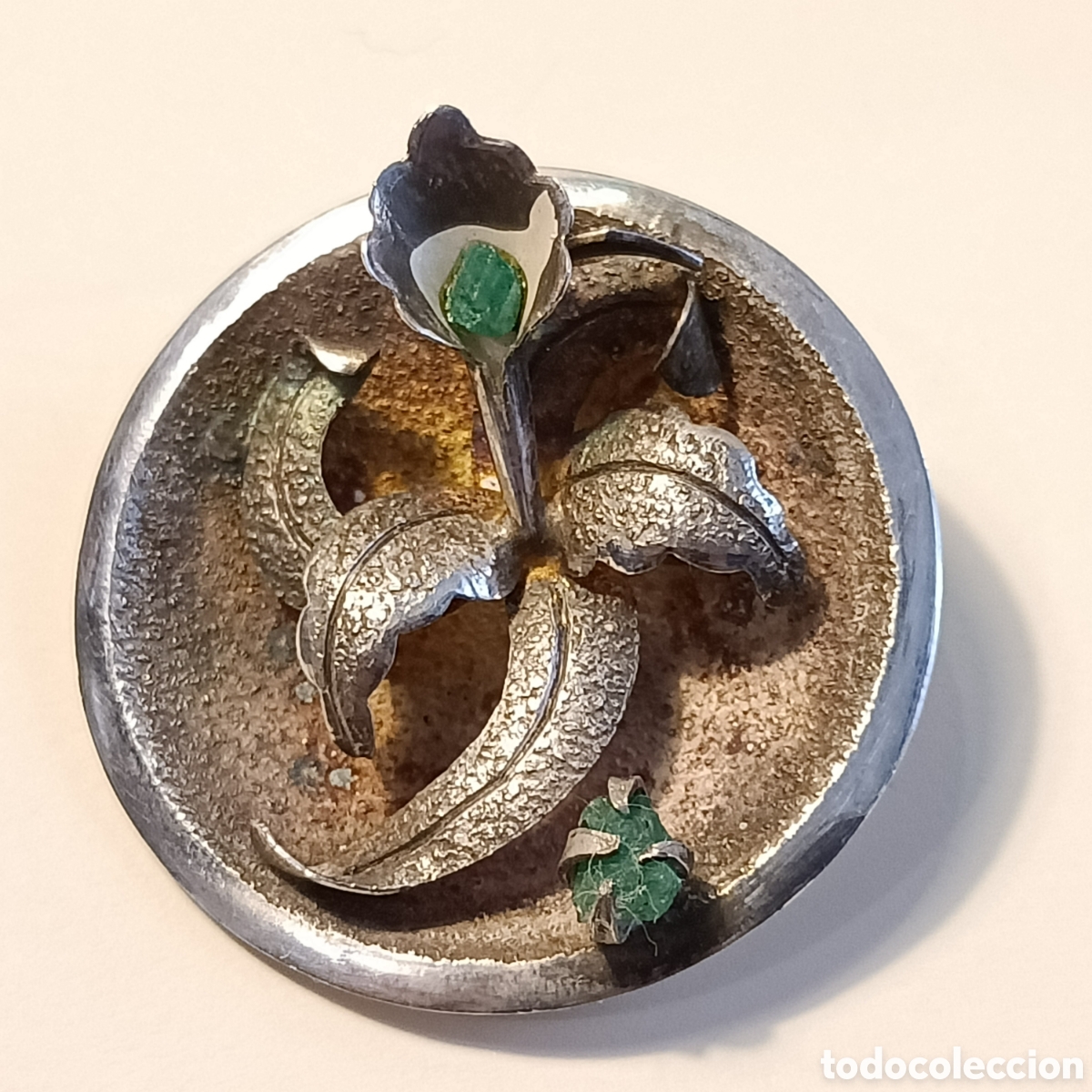 Joyeria: Broche, colgante de plata con una flor en el centro. - Foto 2