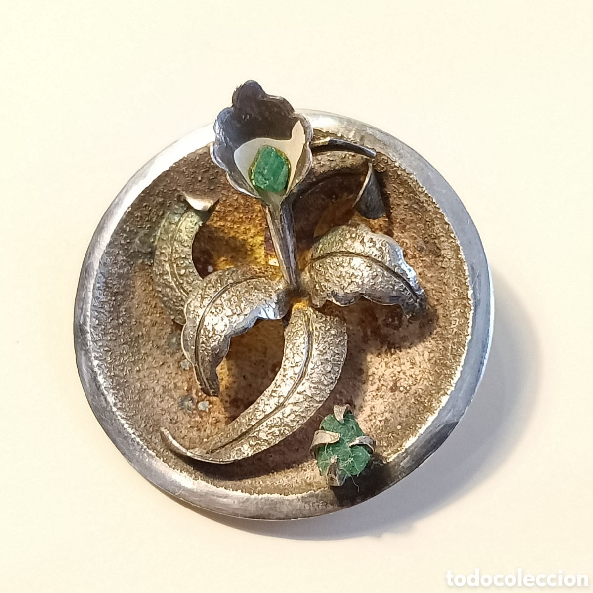 Joyeria: Broche, colgante de plata con una flor en el centro. - Foto 1