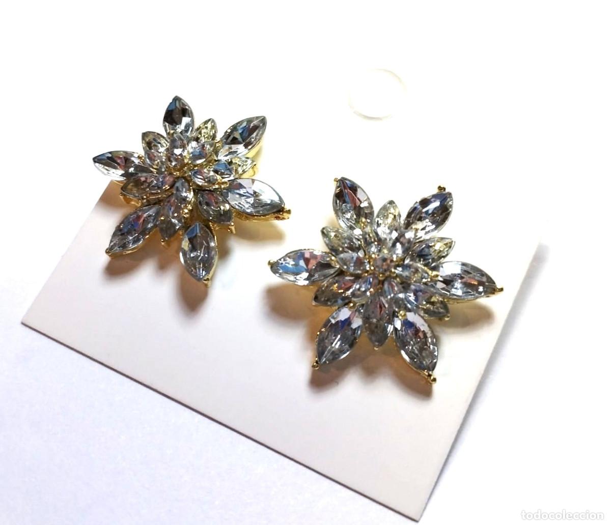 Joyeria: Pendientes color oro con strass, Nuevos - Foto 2