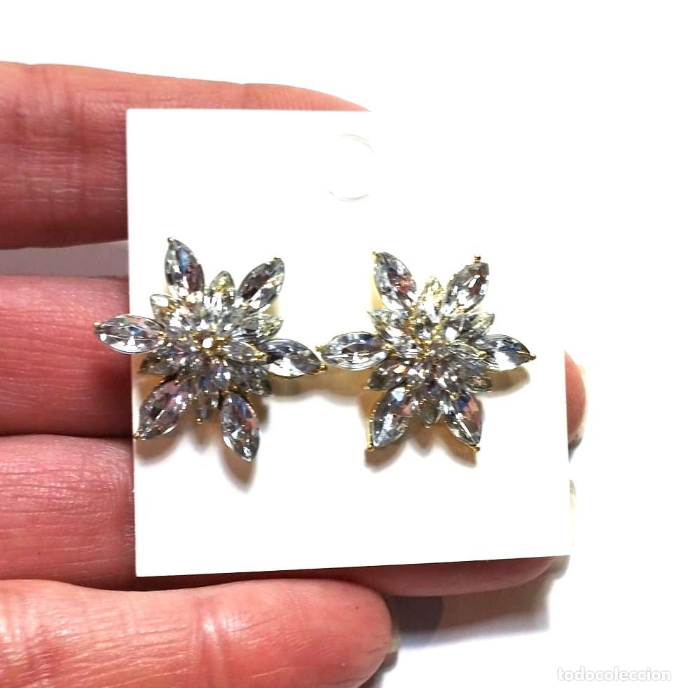 Joyeria: Pendientes color oro con strass, Nuevos - Foto 3