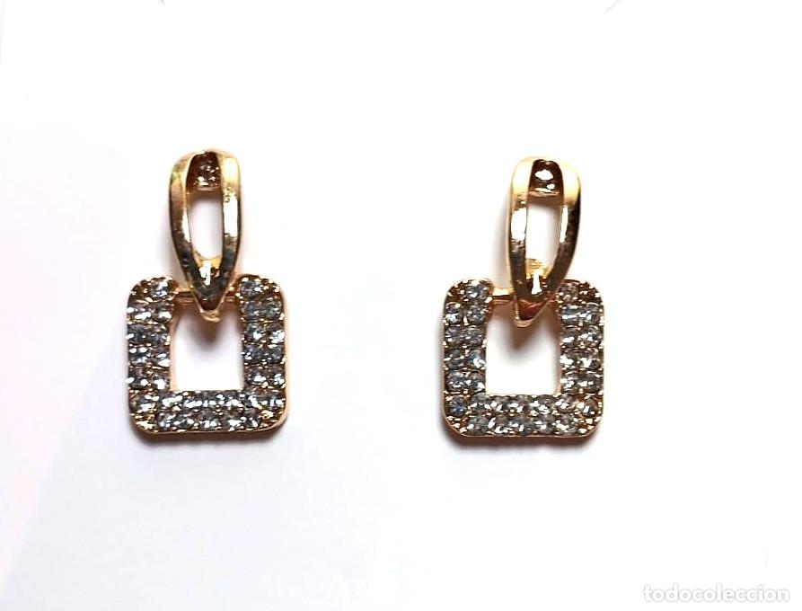 Joyeria: Pendientes color oro con cristal, NUEVOS - Foto 1