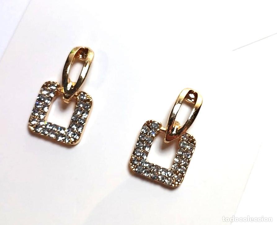 Joyeria: Pendientes color oro con cristal, NUEVOS - Foto 2