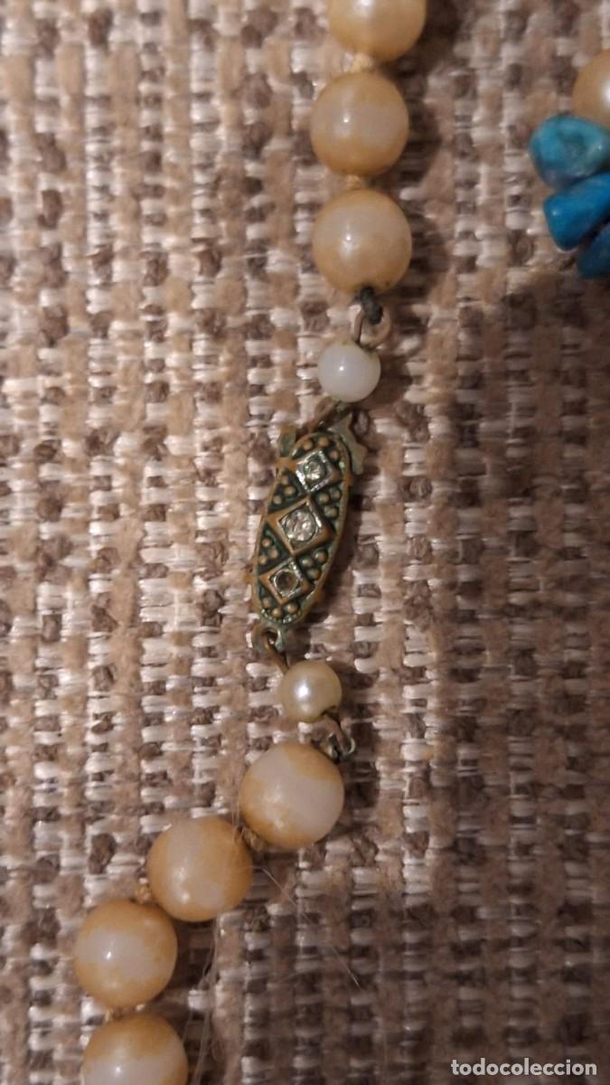 Joyeria: Collar de bisuter&iacute;a con perlas y turquesas &ndash; 82 cm - Foto 2