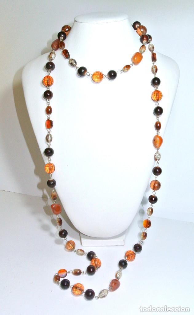 Joyeria: Collar largo color marr&oacute;n, A&ntilde;o 2000, Nuevo - Foto 1