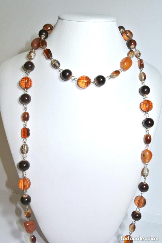 Joyeria: Collar largo color marr&oacute;n, A&ntilde;o 2000, Nuevo - Foto 2