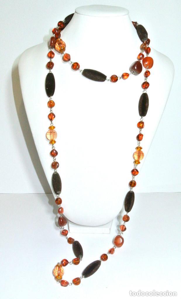 Joyeria: Collar largo color marr&oacute;n, A&ntilde;o 2000, Nuevo - Foto 1