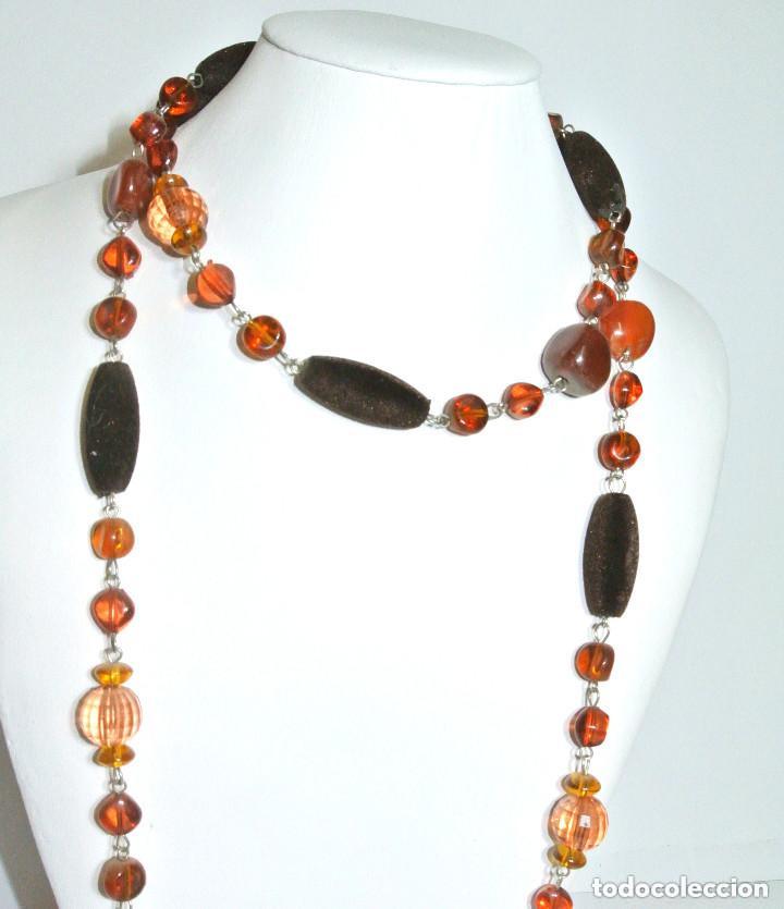 Joyeria: Collar largo color marr&oacute;n, A&ntilde;o 2000, Nuevo - Foto 2