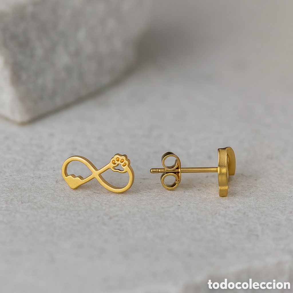 Joyeria: Pendientes Infinito coraz&oacute;n Huella - Foto 1