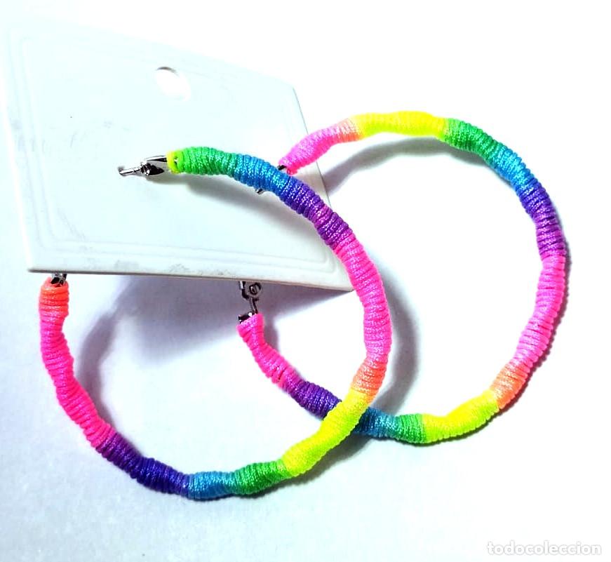 Joyeria: Pendientes de aro multicolor, di&aacute;metro 5.1 cm, Nuevos - Foto 1