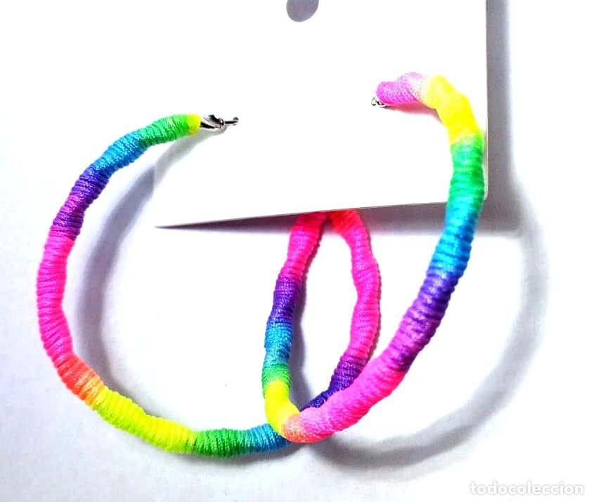 Joyeria: Pendientes de aro multicolor, di&aacute;metro 5.1 cm, Nuevos - Foto 3